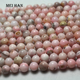8mm Pink Opal Smooth Round Gemstone Loose Beads for DIY Jewelry Making