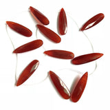 Natural Red Carnelian Agate 10x36mm Faceted Pear Drop Beads