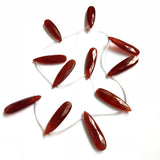 Natural Red Carnelian Agate 10x36mm Faceted Pear Drop Beads