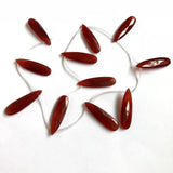 Natural Red Carnelian Agate 10x36mm Faceted Pear Drop Beads