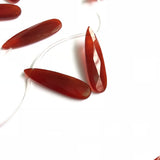 Natural Red Carnelian Agate 10x36mm Faceted Pear Drop Beads