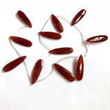 Natural Red Carnelian Agate 10x36mm Faceted Pear Drop Beads