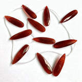 Natural Red Carnelian Agate 10x36mm Faceted Pear Drop Beads