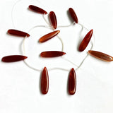 Natural Red Carnelian Agate 10x36mm Smooth Pear Drop Beads