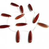 Natural Red Carnelian Agate 10x36mm Smooth Pear Drop Beads