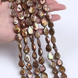 10-12mm Brown Freshwater Drop Baroque Pearls Strand