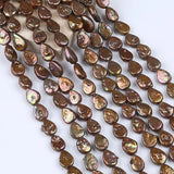 10-12mm Brown Freshwater Drop Baroque Pearls Strand