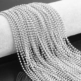 Silver Stainless Steel Bead Ball Chain Necklace DIY Jewelry Findings