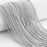 Silver Stainless Steel Bead Ball Chain Necklace DIY Jewelry Findings