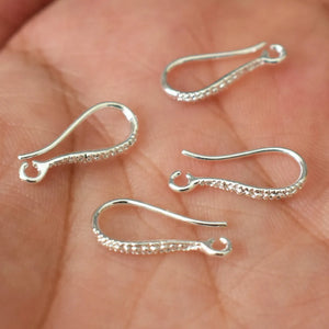 925 Sterling Silver Matte Copper Ear Clasps&Hook Earring 7*17mm
