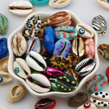 Shell Beads Printing Pattern Loose Beads DIY Jewelry Making