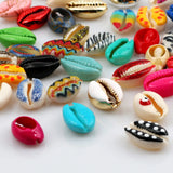 Shell Beads Printing Pattern Loose Beads DIY Jewelry Making