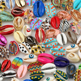 Shell Beads Printing Pattern Loose Beads DIY Jewelry Making