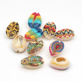 Shell Beads Printing Pattern Loose Beads DIY Jewelry Making