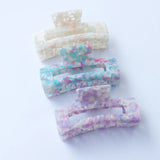 Floral Acrylic Hair Claw Clip Hollow Square Design Large Shark Clip