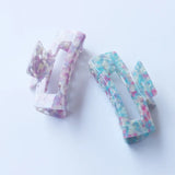 Floral Acrylic Hair Claw Clip Hollow Square Design Large Shark Clip