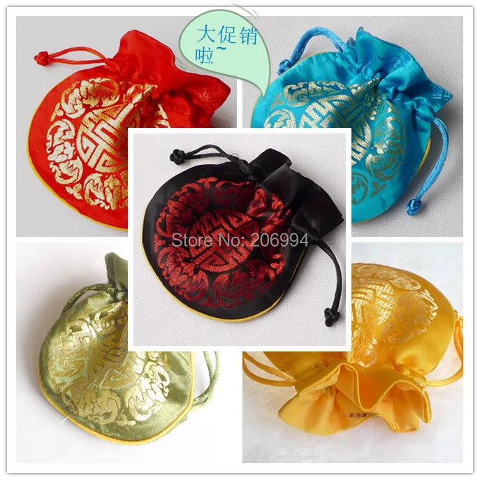 6pc/lot 10.5x10.5cm Silk Organza Wedding Jewelry Gift Bag