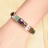 Crystal Square Gemstone Bracelet 7.5inch DIY Jewelry H187