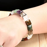 Crystal Square Gemstone Bracelet 7.5inch DIY Jewelry H187