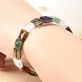 Crystal Square Gemstone Bracelet 7.5inch DIY Jewelry H187