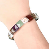 Crystal Square Gemstone Bracelet 7.5inch DIY Jewelry H187