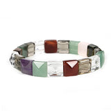 Crystal Square Gemstone Bracelet 7.5inch DIY Jewelry H187