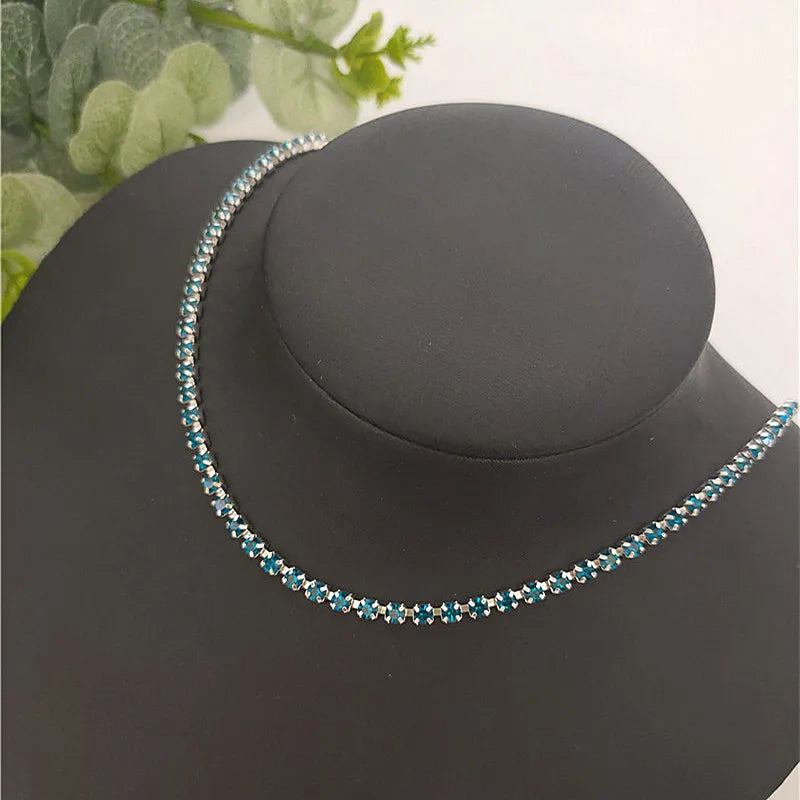 Rhinestone Necklace Lady Girl Jewelry Gift
