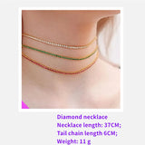 Rhinestone Necklace Lady Girl Jewelry Gift