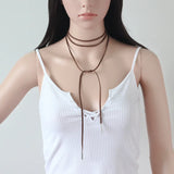 Long Velvet Rope Bow Knot Necklace Romantic Tie Necklace