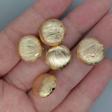 10 PCS 15mm Copper Coin Shape Brushed Bead Plated Findings