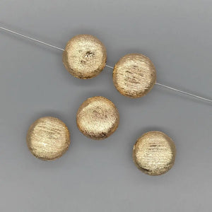 10 PCS 15mm Copper Coin Shape Brushed Bead Plated Findings