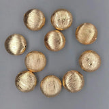 10 PCS 15mm Copper Coin Shape Brushed Bead Plated Findings