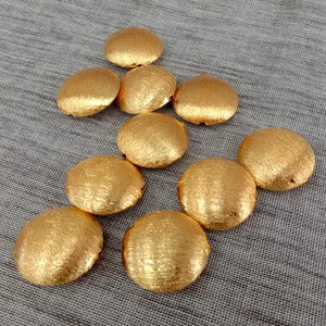 10 PCS 26mm Copper Coin Shape Brushed Bead Plated Findings