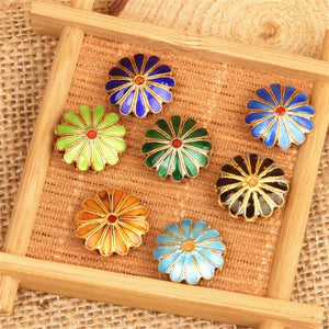 10 PCS Beijing Cloisonne Copper Tire Petals Beads DIY Spacer Jewelry Accessories