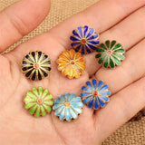 10 PCS Beijing Cloisonne Copper Tire Petals Beads DIY Spacer Jewelry Accessories