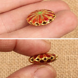 10 PCS Beijing Cloisonne Copper Tire Petals Beads DIY Spacer Jewelry Accessories