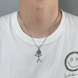 10 Pcs Funny Middle Finger Necklace Stainless Steel Men Jewelry