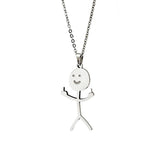 10 Pcs Funny Middle Finger Necklace Stainless Steel Men Jewelry