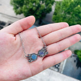 10 Pcs Hamsa & Evil Eye Necklace Purple Enamel Hand of Fatima Women Necklaces