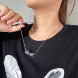 10 Pcs Hamsa & Evil Eye Necklace Purple Enamel Hand of Fatima Women Necklaces