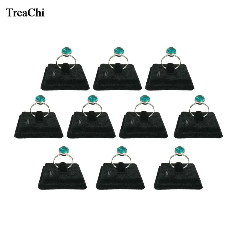 10 Pcs Mini Velvet Square Jewelry Display Sheet Ring Organizer Storage 4*4 CM