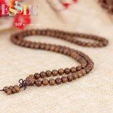 10 Pcs Natural Chicken Wing Wenge Wood 108 Beads Bracelet Hand Chinese Knot