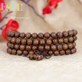 10 Pcs Natural Chicken Wing Wenge Wood 108 Beads Bracelet Hand Chinese Knot