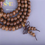 10 Pcs Natural Chicken Wing Wenge Wood 108 Beads Bracelet Hand Chinese Knot