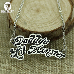 10 Pcs Suicide Squad Quinn Necklace Big Daddy's Lil Monster Pendant