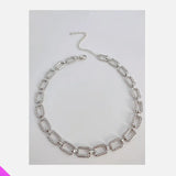 Rectangle Rhinestone Necklace Women's Jewelry