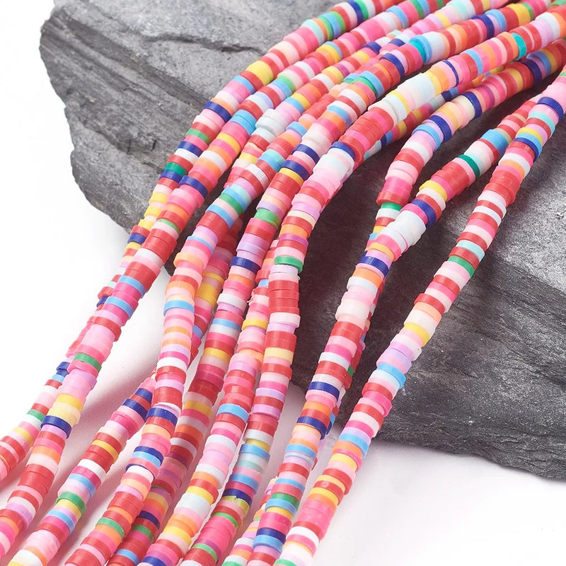 10 Flat Round Eco-Friendly Polymer Clay Beads for Jewelry Making