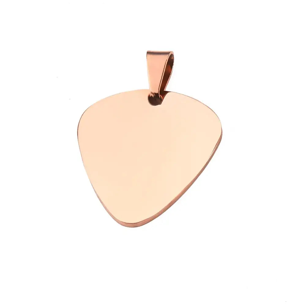 10 pcs Stainless Steel ID Dog Tags Guitar Pick Necklace