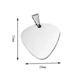 10 pcs Stainless Steel ID Dog Tags Guitar Pick Necklace