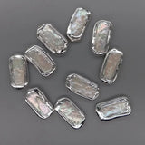 10 pcs Rectangle Pearl Beads Plated Edge Beads
